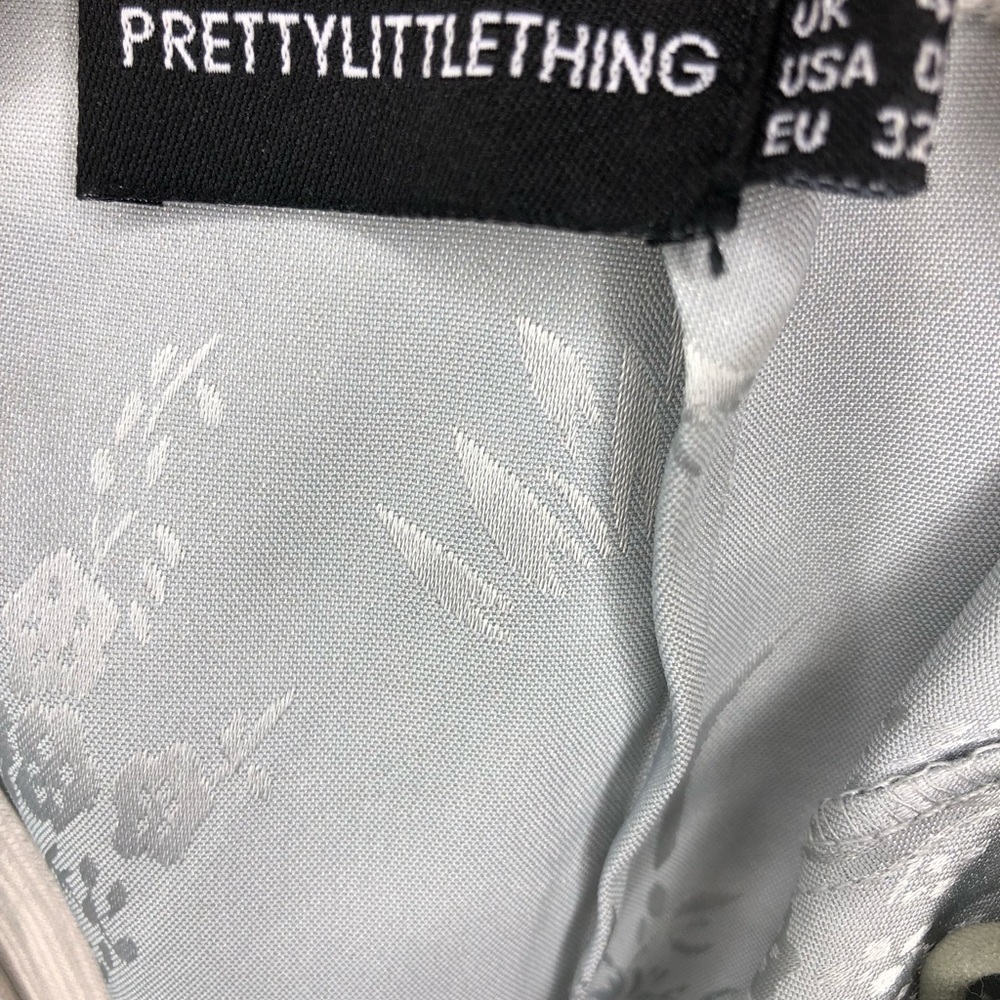 Pretty Little Thing Silver Cross Back Dress (S)